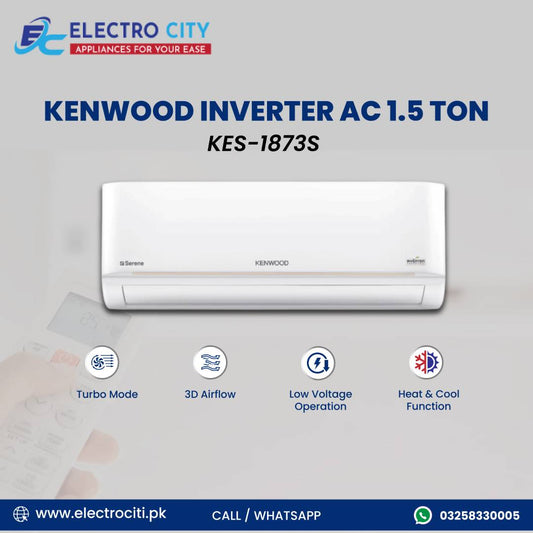 Kenwood 1873s E-Serene DC Inverter 1.5 Ton AC Heat & Cool