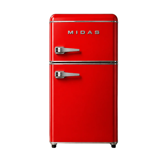 Midas 9000 Retro Series Refrigerator Red