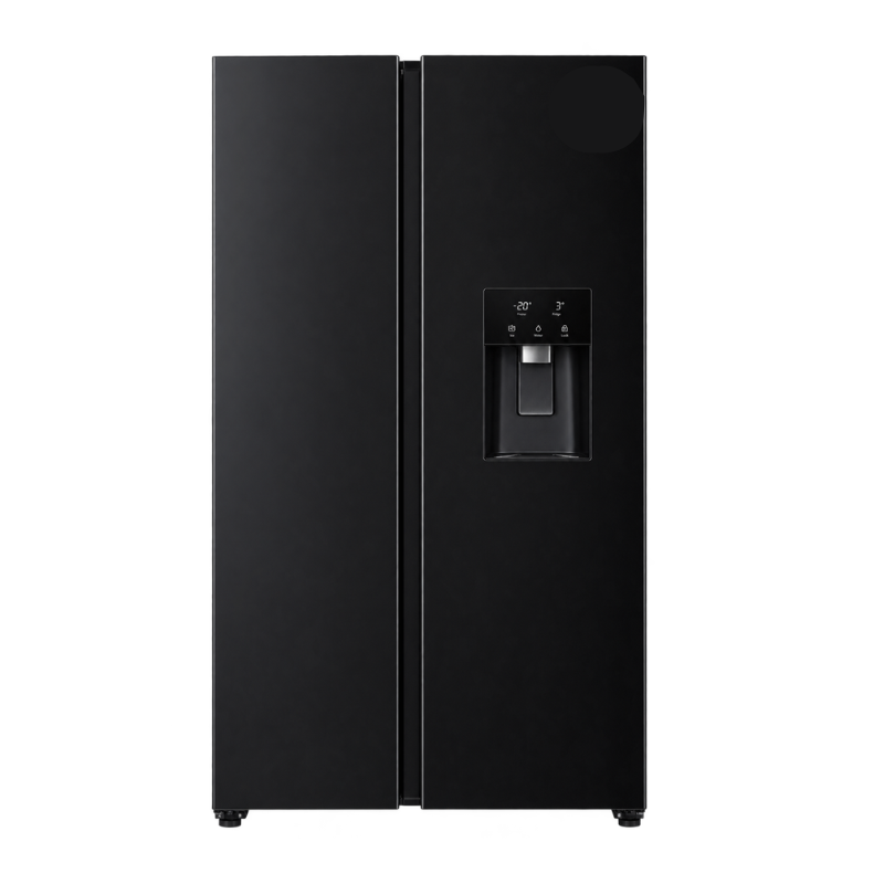 Vestel RN5SBSEMBL-WD Side By Side Glass Door Refrigerator