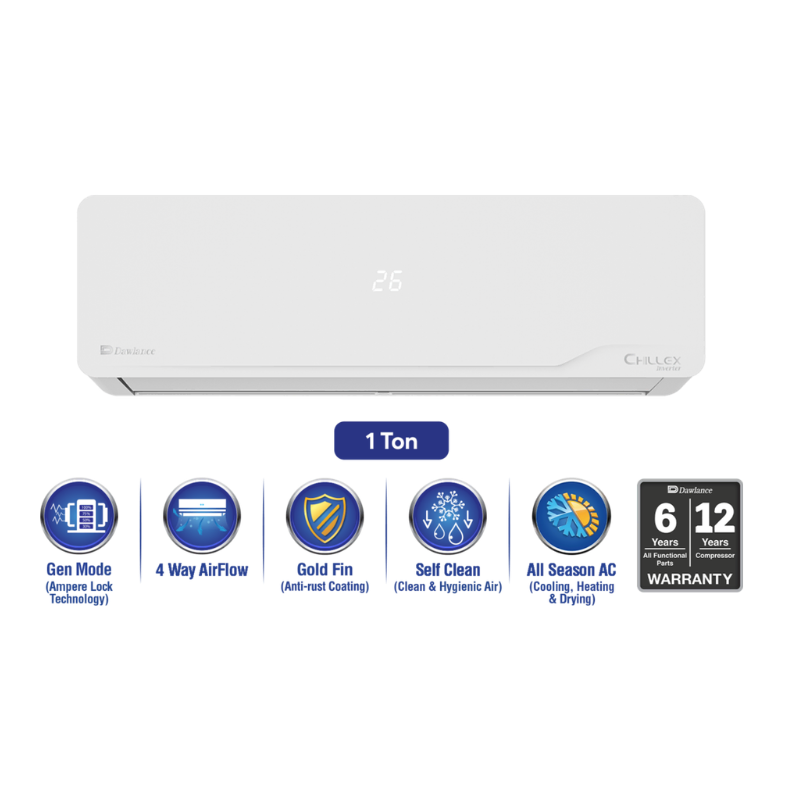 Dawlance Split Chillex Inverter 15 1.0 Ton Air Conditioner