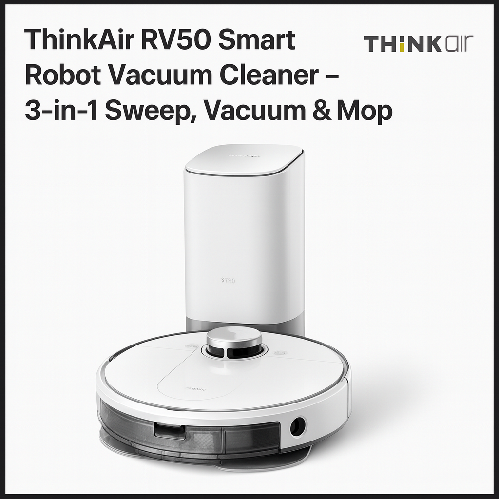 ThinkAir RV50 WiFi Robot Vacuum – Ultra Slim, Low Noise & Powerful Cleaning