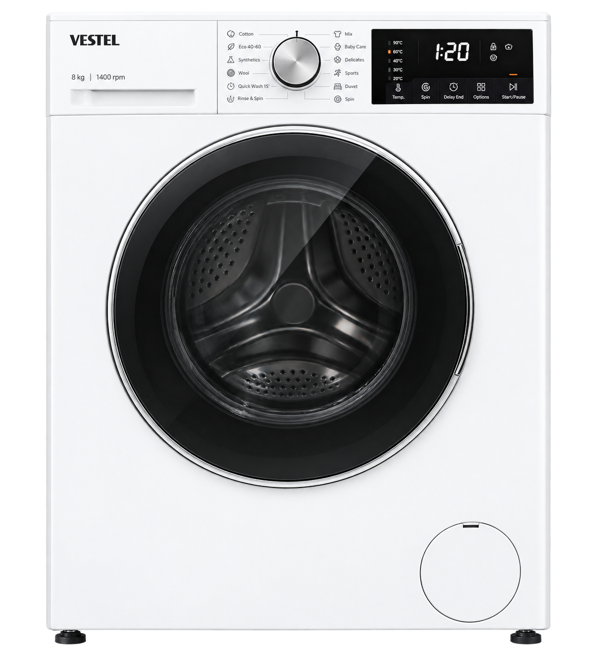 Vestel WDB1014T2 WHITE Front Load Washing Machine