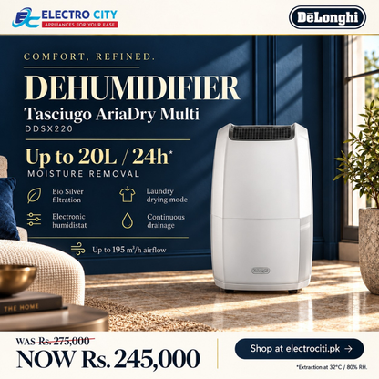 Delonghi DDSX220 20 Liter Tasciugo AriaDry Multi Dehumidifier