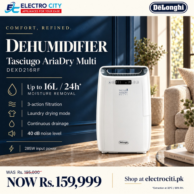 Delonghi DEXD216RF 16 Liter Tasciugo AriaDry Multi Dehumidifier