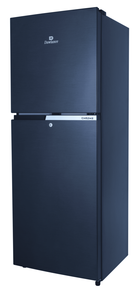 9140WB Chrome Hairline Black Double Door Refrigerator
