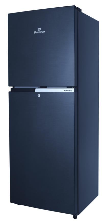 9140WB Chrome Hairline Black Double Door Refrigerator