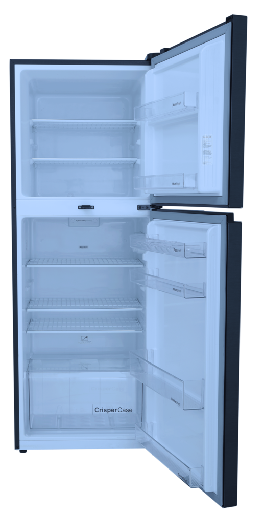 9140WB Chrome Hairline Black Double Door Refrigerator
