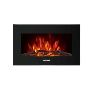 Geepas GFH9555P Fire Place Quartz Heater Black