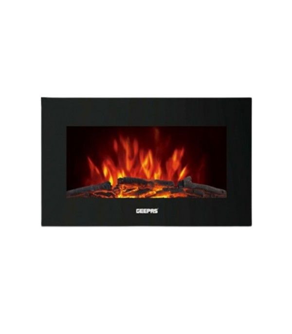 Geepas GFH9555P Fire Place Quartz Heater Black