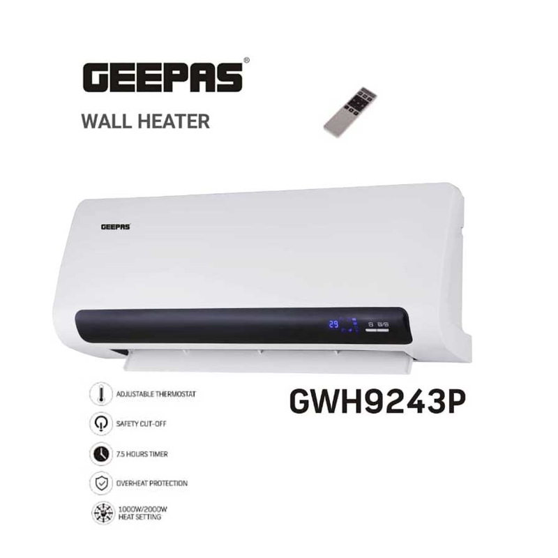 Geepas GH9243 Wall Mounted Fan Heater